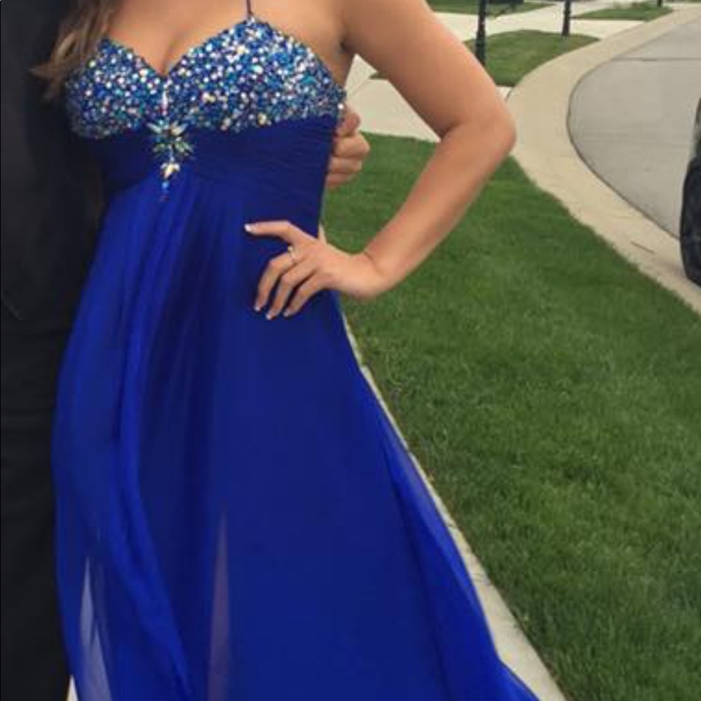 One of a kind prom dress. With pretty high slit!